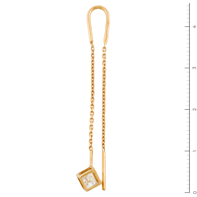 Серьги из красного золота 585 пробы c фианитами
