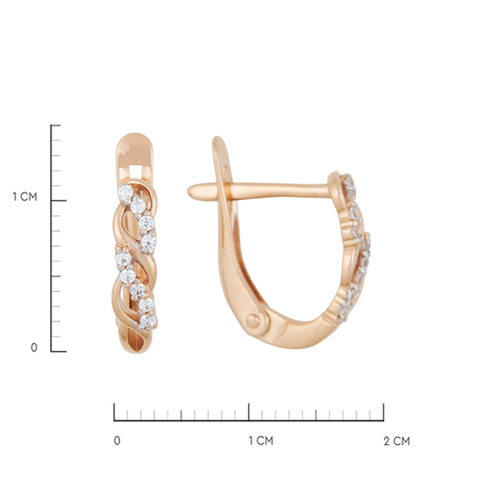 Серьги из золота 585 пробы c фианитами, Л 7301 4944 за 12400