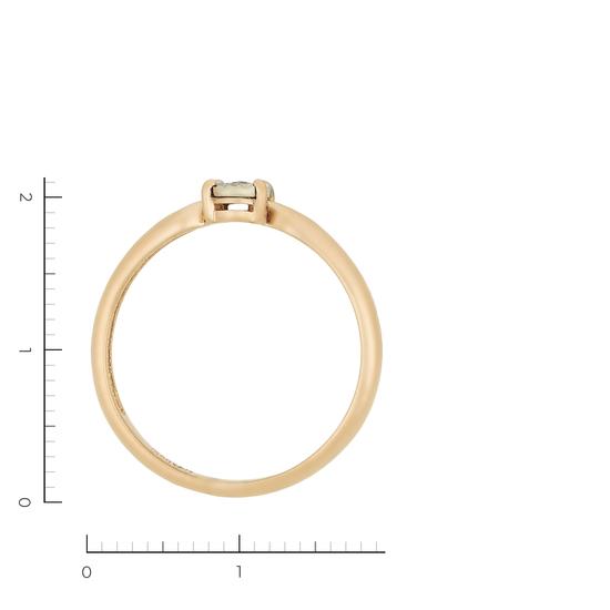 Кольцо из комбинированного золота 585 пробы c 1 бриллиантом, Л28090159 за 7750