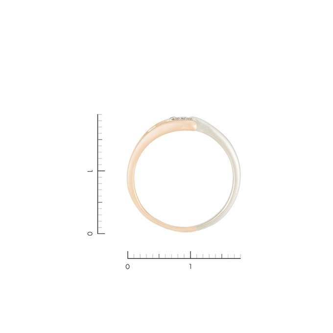 Кольцо из золота 585 пробы c 1 бриллиантом, Л 4306 2937 за 18320