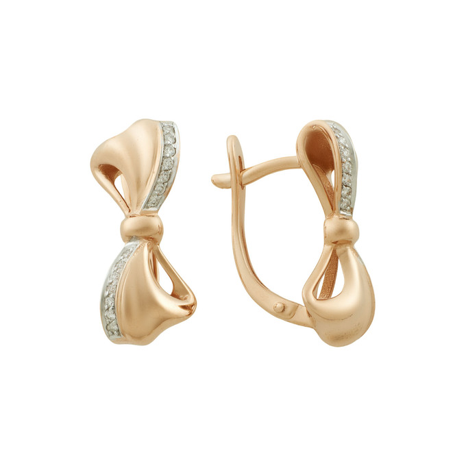 Серьги из золота 585 пробы c бриллиантами, Ц О007 2405 за 49600