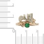 Кольцо из комбинированного золота 585 пробы c 4 бриллиантами и 1 изумрудом 102424 фото 4