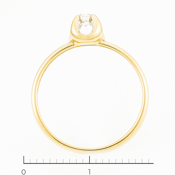 Кольцо из комбинированного золота 585 пробы c 1 бриллиантом