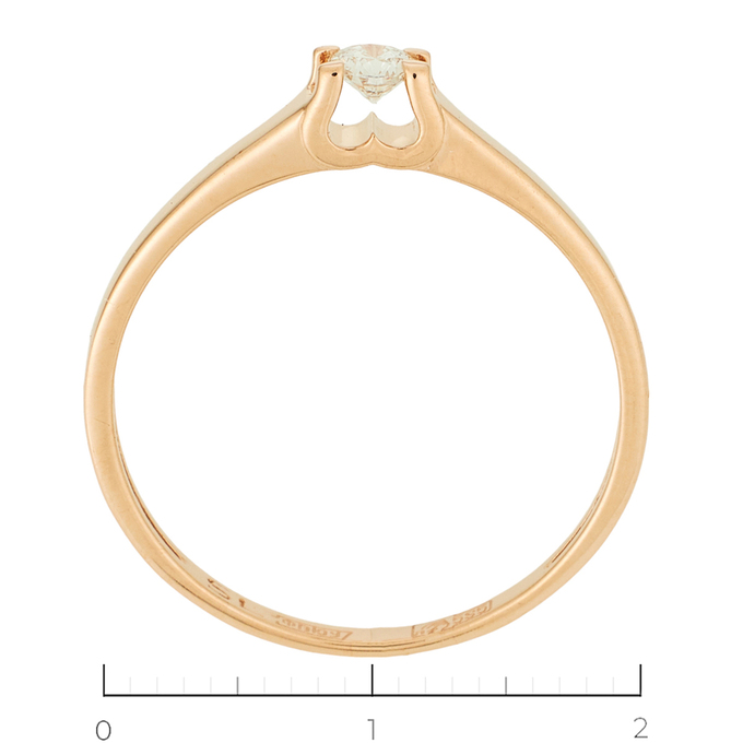 Кольцо из красного золота 585 пробы c 1 бриллиантом, Л 4709 3892 за 16450