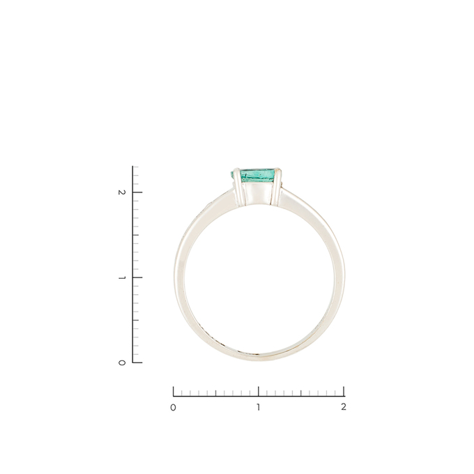 Кольцо из золота 585 пробы c 12 бриллиантами и 1 изумрудом, Л 4106 8318 за 44400