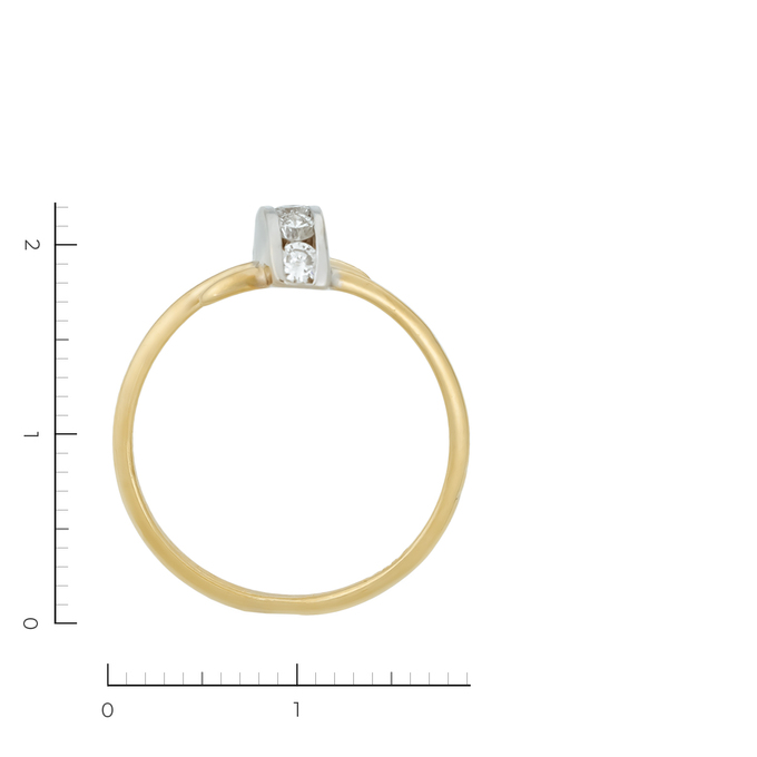 Кольцо из комбинированного золота 750 пробы c 3 бриллиантами, Л 4709 3431 за 27930