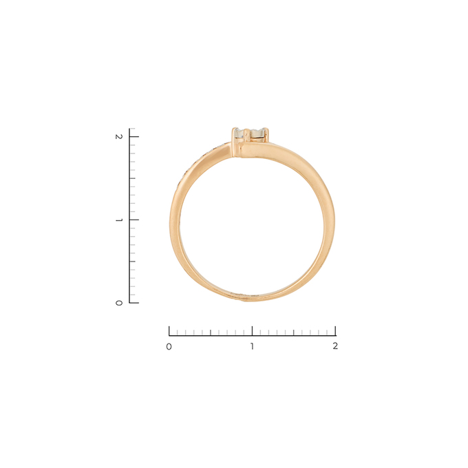 Кольцо из золота 585 пробы c 11 бриллиантами