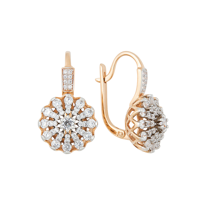 Серьги из золота 585 пробы c фианитами, Л 0808 6040 за 57840