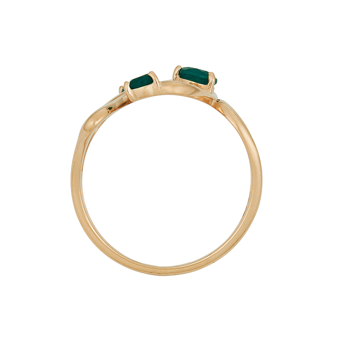 Кольцо из золота 585 пробы c хризопразами, Л 2913 1377 за 40160