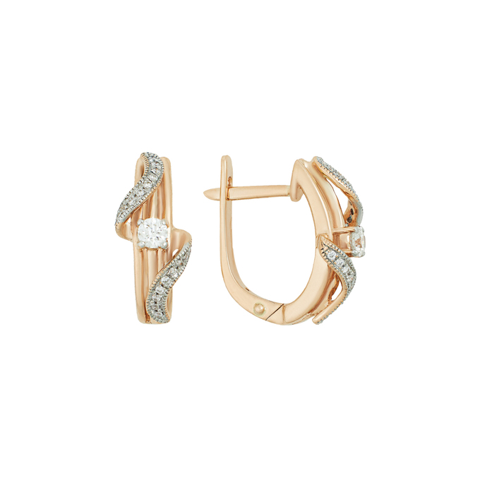 Серьги из золота 585 пробы c бриллиантами