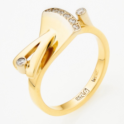 Кольцо из желтого золота 750 пробы c 8 бриллиантами Л54046097 фото 1