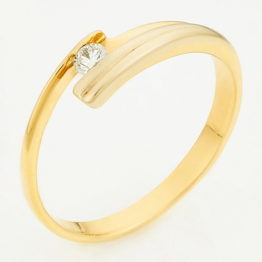 Кольцо из комбинированного золота 585 пробы c 1 бриллиантом Л35056378 фото 1