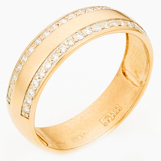 Кольцо из красного золота 585 пробы c 38 бриллиантами, Л75010964 за 10450