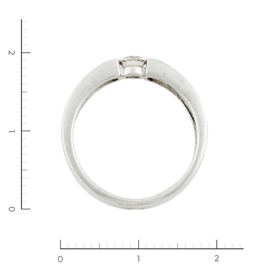 Кольцо из белого золота 585 пробы c 1 бриллиантом, Л43002315 за 32830
