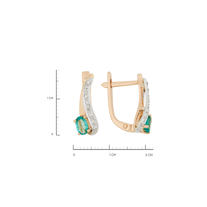 Серьги из золота 585 пробы c изумрудами и бриллиантами, К 0000 5391 за 57800