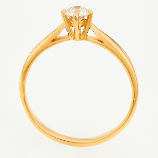 Кольцо из красного золота 585 пробы c 1 бриллиантом