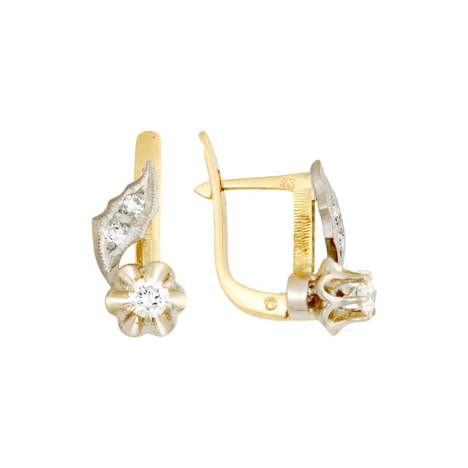 Серьги из золота 750 пробы с бриллиантами, Л 3507 3358 за 124000