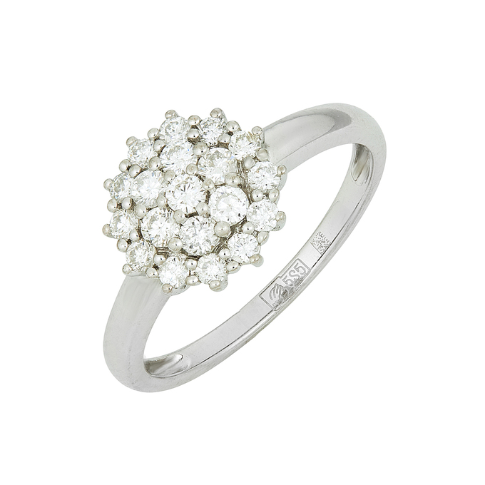 Кольцо из золота 585 пробы c бриллиантами