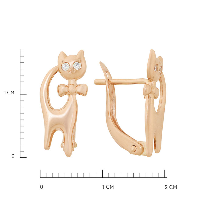 Серьги из золота 585 пробы c фианитами, Ц О007 2566 за 20300