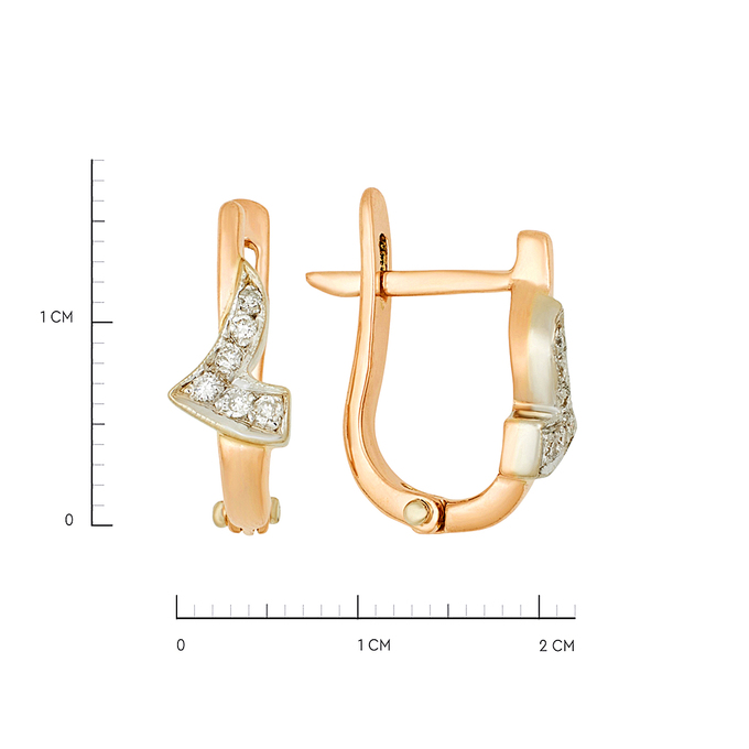 Серьги из золота 585 пробы c бриллиантами, Ц О007 1847 за 45120