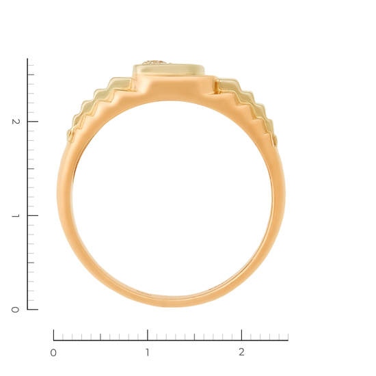 Кольцо из комбинированного золота 585 пробы c 1 бриллиантом, Л24051019 за 74830