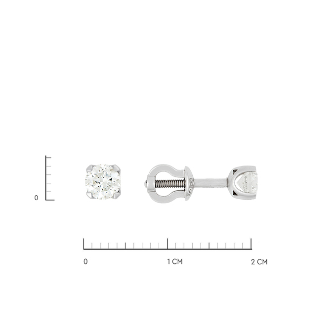 Пусеты из золота 585 пробы c бриллиантами, Ц О007 0682 за 116000