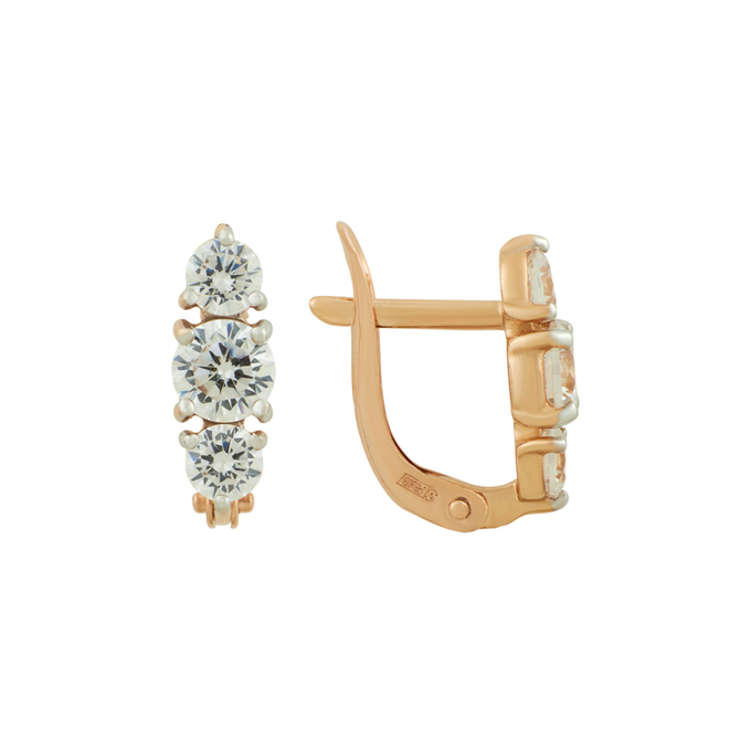 Серьги из золота 585 пробы c фианитами