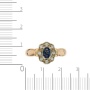 Кольцо из комбинированного золота 585 пробы c 8 бриллиантами и 1 сапфиром 093192 фото 3