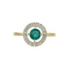 Кольцо из золота 585 пробы c изумрудом и бриллиантами