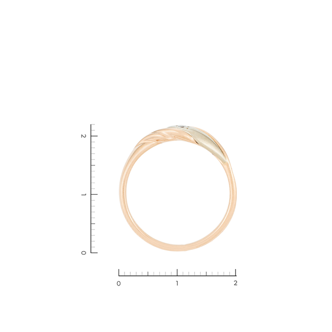 Кольцо из золота 585 пробы c 1 бриллиантом, Л 0808 0852 за 32720
