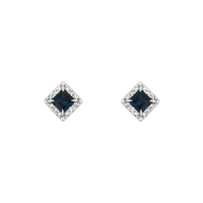Серьги из золота 585 пробы c сапфирами и бриллиантами, Л 7303 0380 за 26400