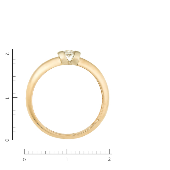 Кольцо из комбинированного золота 585 пробы c 1 бриллиантом, Л76007648 за 34900