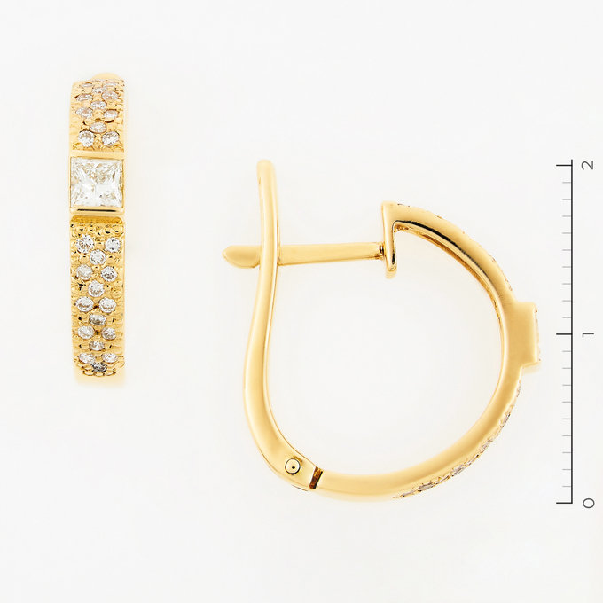 Серьги из золота 750 пробы c 58 бриллиантами