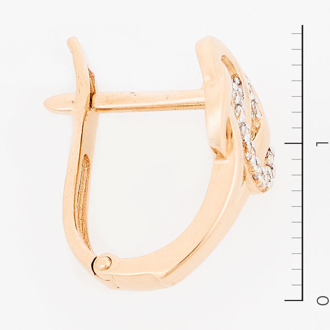 Серьги из золота 585 пробы c фианитами