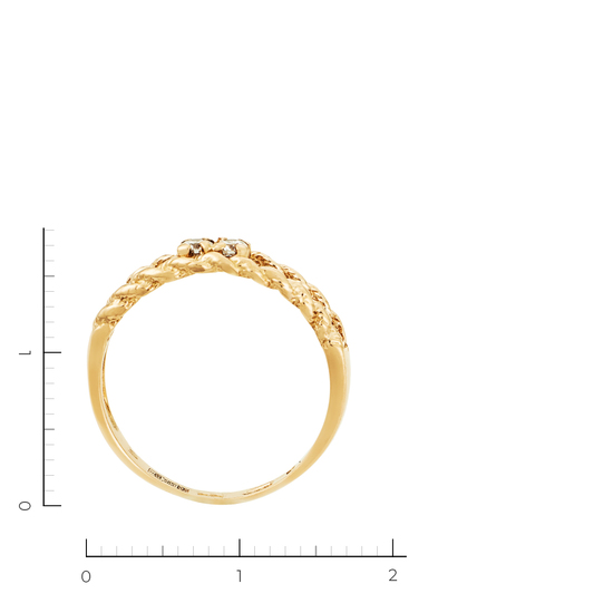 Кольцо из красного золота 585 пробы c 2 бриллиантами, Л43058235 за 12360