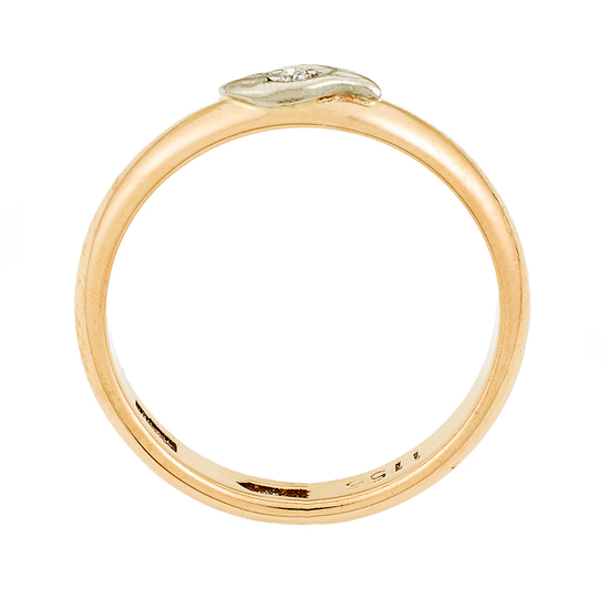 Кольцо из комбинированного золота 585 пробы c 1 бриллиантом, Л23139518 за 10950