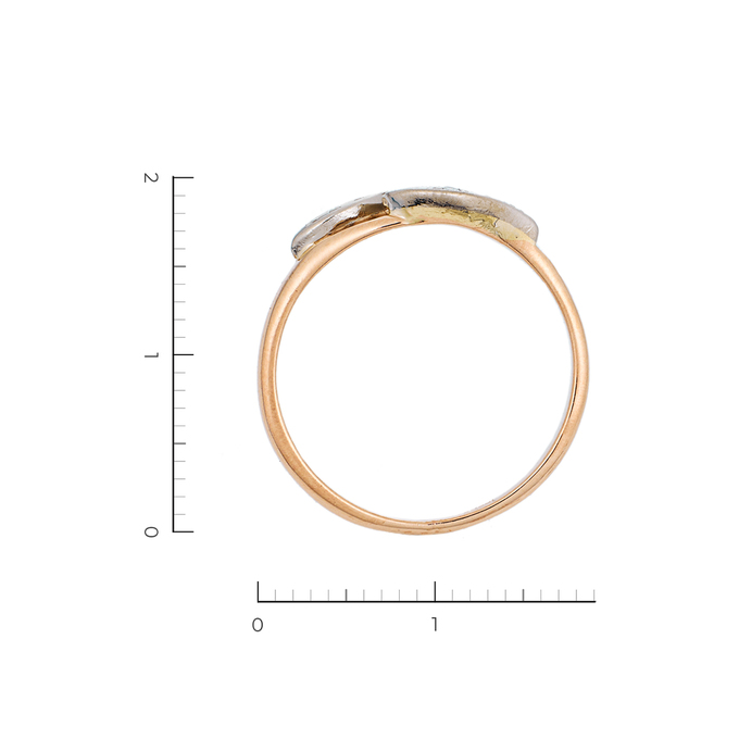 Кольцо из комбинированного золота 585 пробы c 6 бриллиантами, Л 1811 2661 за 16730