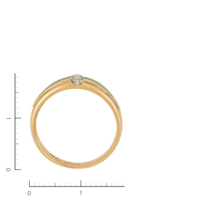 Кольцо из золота 585 пробы c 1 бриллиантом, Л 1615 1391 за 15000