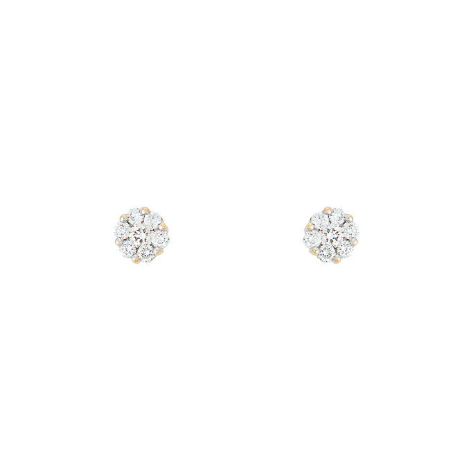 Серьга из золота 585 пробы c 7 бриллиантами