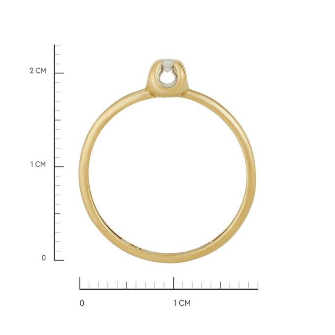 Кольцо из золота 585 пробы c бриллиантом, Л 1912 0286 за 18320