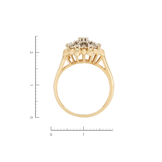 Кольцо из комбинированного золота 585 пробы c 17 бриллиантами, Л 2810 1086 за 48000