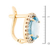 Серьги из комбинированного золота 585 пробы c 2 топазами и фианитами
