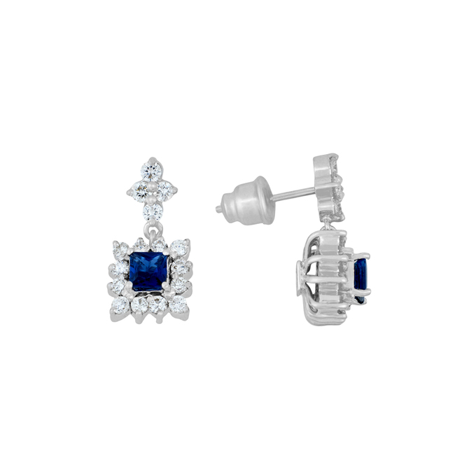 Серьги из золота 750 пробы c сапфирами и бриллиантами, К 0000 2501 за 145000