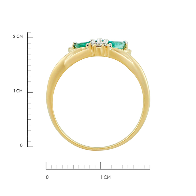 Кольцо из золота 585 пробы c изумрудами и бриллиантами, Л 0515 3859 за 40950