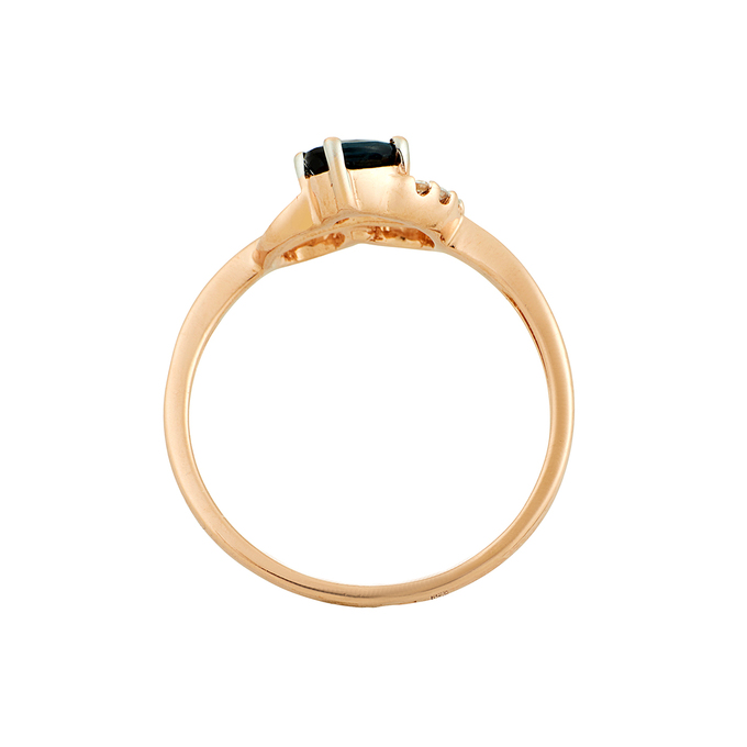 Кольцо из золота 585 пробы c сапфиром и бриллиантами, Л 4107 5912 за 27120