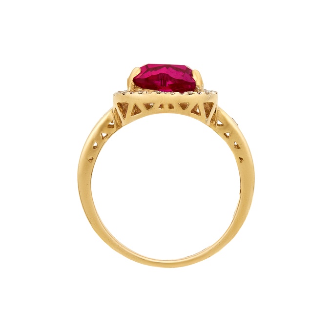 Кольцо из золота 585 пробы c бриллиантами и корундом, Л 2811 0558 за 72640