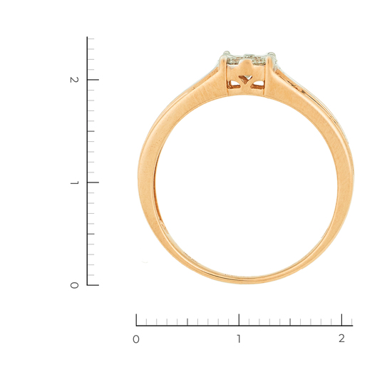 Кольцо из комбинированного золота 585 пробы c 23 бриллиантами, Л62015079 за 20400