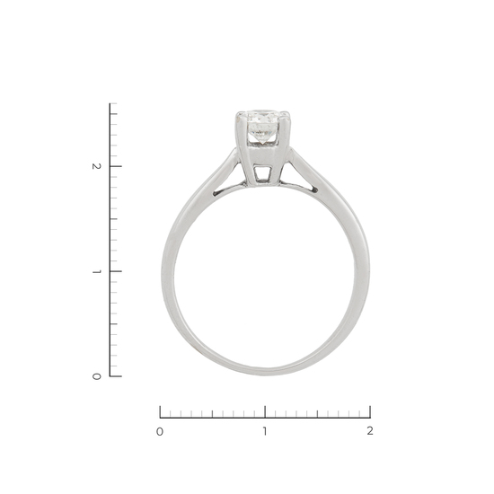 Кольцо из белого золота 750 пробы c 1 бриллиантом, Л28096478 за 90000