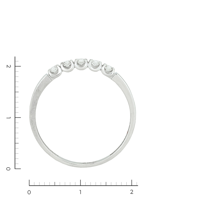 Кольцо из золота 585 пробы c 5 бриллиантами, Л 7101 7660 за 12250