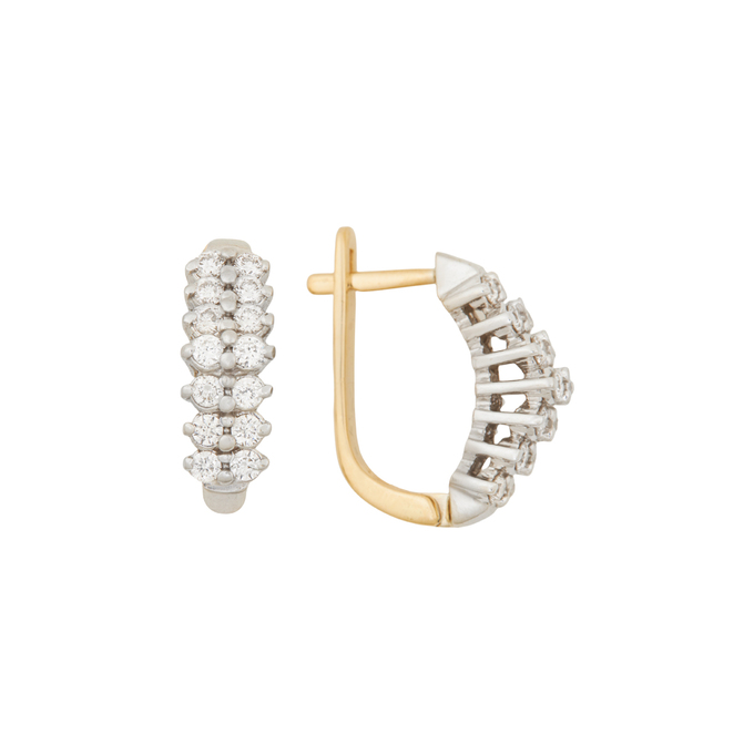 Серьги из золота 585 пробы c бриллиантами